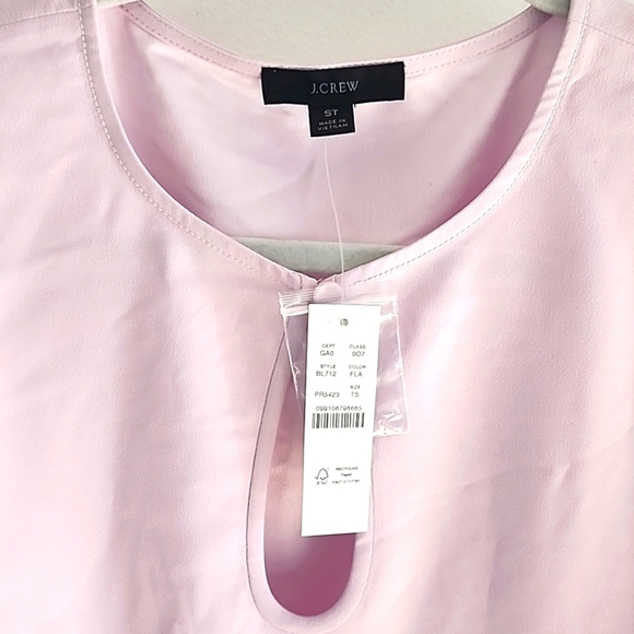 Nwt J.Crew pink keyhole blouse size small tall - Picture 2 of 4